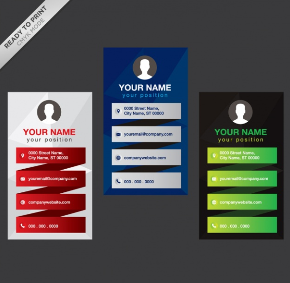 Contoh Kartu Nama - Red Blue Green Business Card Designs Contoh Kartu Nama - Red Blue Green Business Card Designs