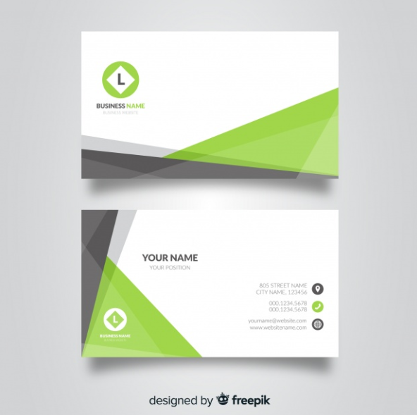 Contoh Kartu Nama - Business Card Template With Abstract Shapes Contoh Kartu Nama - Business Card Template With Abstract Shapes