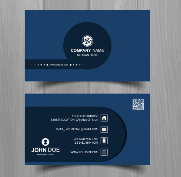 Contoh Kartu Nama - Business Card With Blue Circle Contoh Kartu Nama - Business Card With Blue Circle