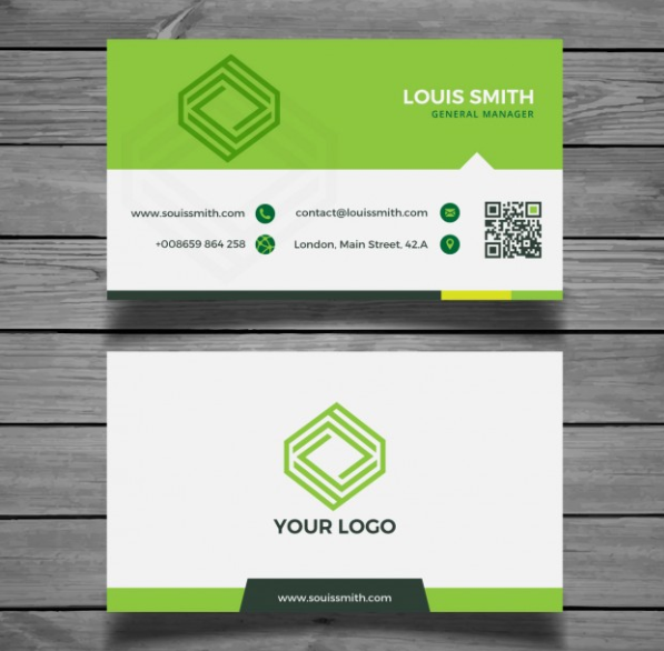 Template Kartu Nama - Corporate Green Business Card Template Kartu Nama - Corporate Green Business Card