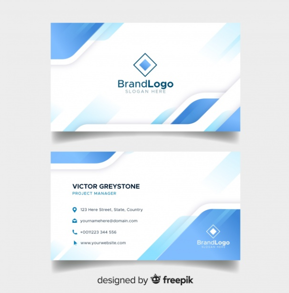 Template Kartu Nama - Elegant Business Card Template With Geometric Design Template Kartu Nama - Elegant Business Card Template With Geometric Design