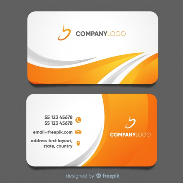 Template Kartu Nama - Modern Business Card Template With Abstract Design Template Kartu Nama - Modern Business Card Template With Abstract Design