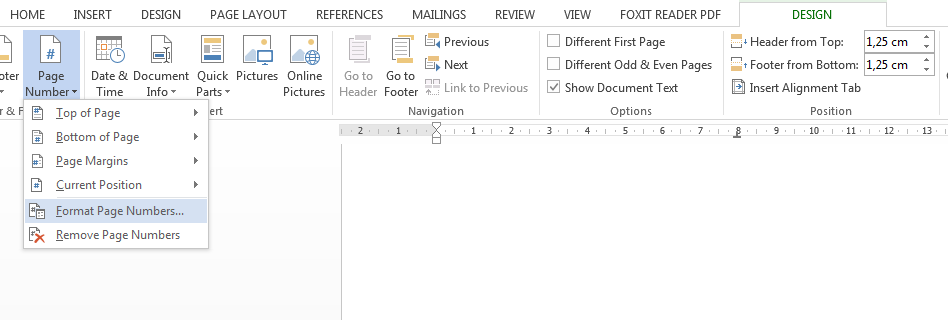 Mengubah semua nomor halaman di word Mengubah semua nomor halaman di word