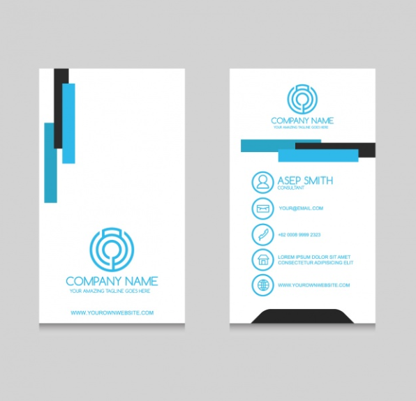 Contoh Kartu Nama - Blue Business Card Design Contoh Kartu Nama - Blue Business Card Design