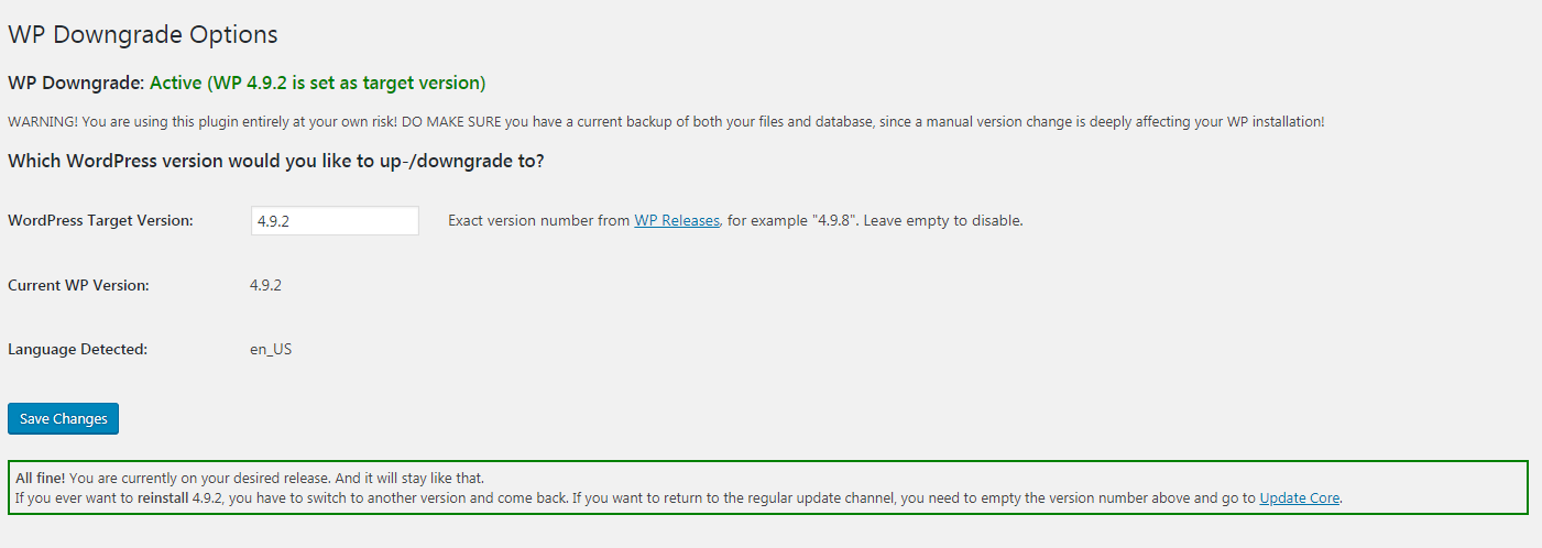 Cara Downgrade Versi WordPress Yang Sedang Digunakan Cara Downgrade Versi WordPress Yang Sedang Digunakan