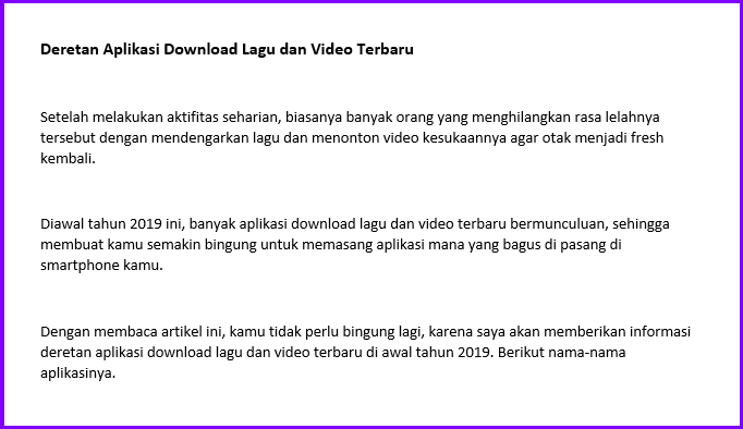 Cara Membuat Kolom di Word - 1 kolom Cara Membuat Kolom di Word - 1 kolom