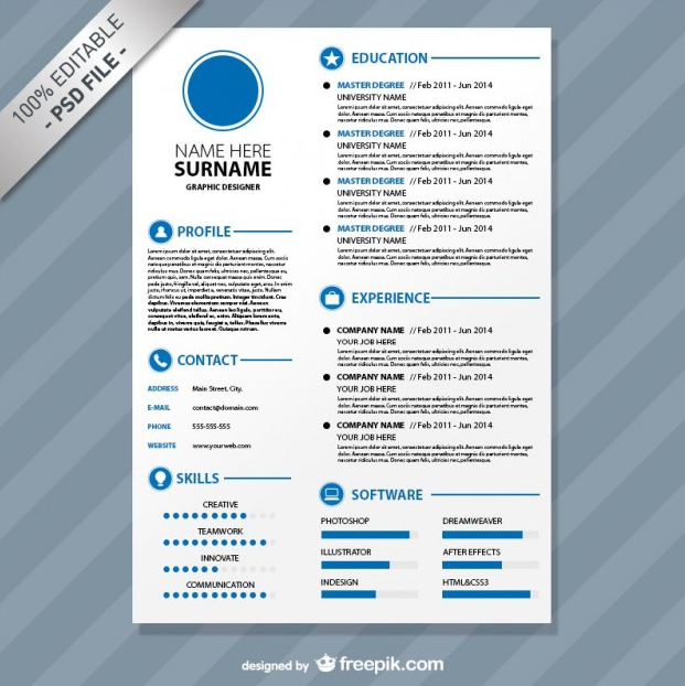 Contoh CV template PSD yang kedua adalah Editable CV Format Contoh CV template PSD yang kedua adalah Editable CV Format