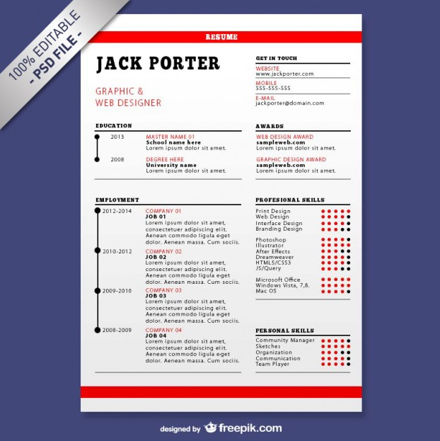 Contoh CV template PSD yang pertama adalah Resume Template Contoh CV template PSD yang pertama adalah Resume Template