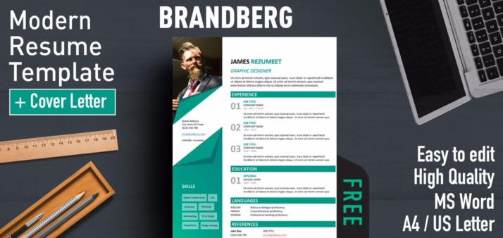Contoh CV template Word yang kedua adalah Brandberg Contoh CV template Word yang kedua adalah Brandberg