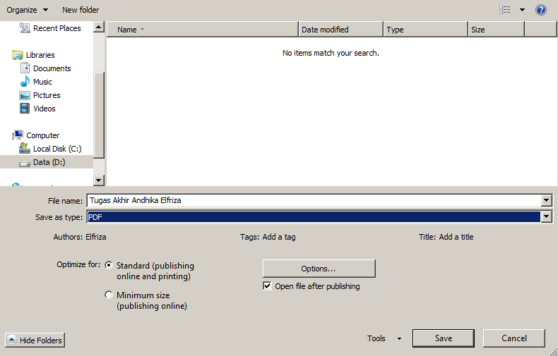 Save As PDF di Word Save As PDF di Word