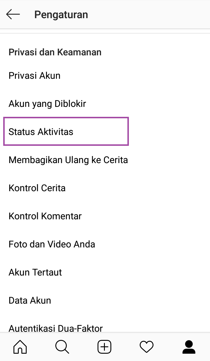 Status Aktivitas di Instagram Status Aktivitas di Instagram