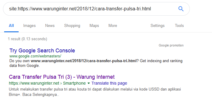 Setelah Terindex Google Setelah Terindex Google